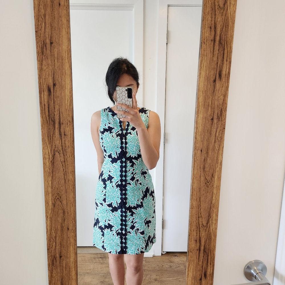 Navy blue and teal dress, size 2 US